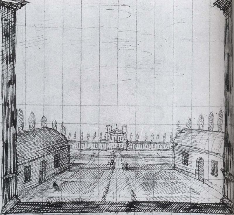 Inigo Jones Design for the Second intermedium,spring in Florimene